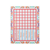 ADHS ADD Girl's Women's Weekly Checklist Erinnerun Notizblock (Rotiert)