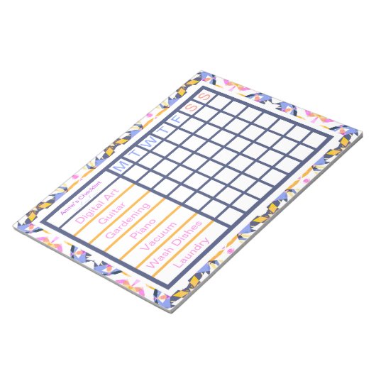 ADHS ADD Girl's Women's Weekly Checklist Erinnerun Notizblock (angewinkelt)