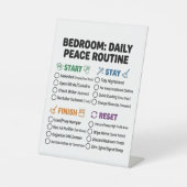 ADHS-Aufräumroutine-Schlafzimmer-Checkliste Sockelschild (Vorderseite)