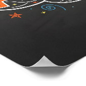 ADHS Awareness Colorful Brain Word Illustration Poster (Ecke)