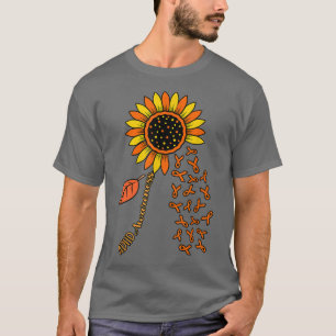 ADHS Awareness Sonnenblumen Orange Ribbon Behinder T-Shirt