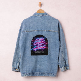 ADHS Chaos in Genie Neon-Motivationszitat Jeansjacke