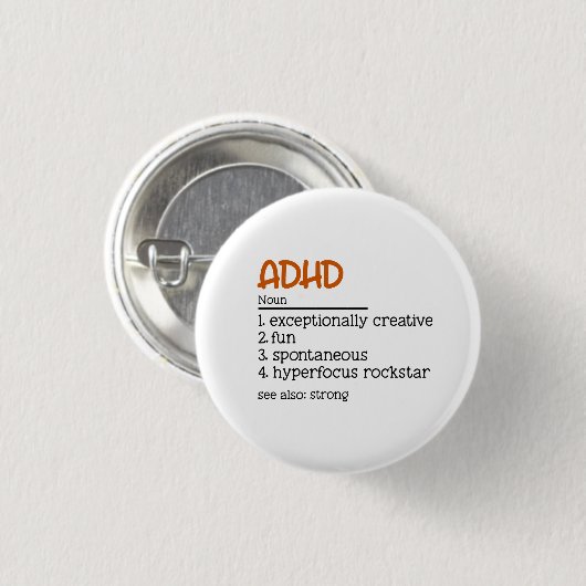 ADHS Definition Neuroversitätsbewusstsein Button (Vorne & Hinten)