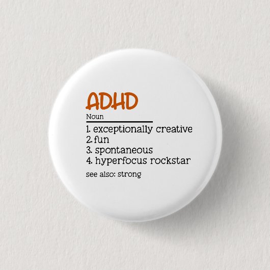 ADHS Definition Neuroversitätsbewusstsein Button (Vorderseite)