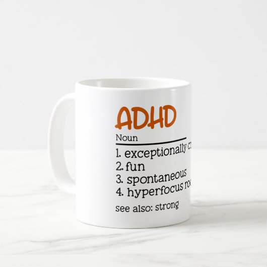 ADHS Definition Neuroversitätsbewusstsein Kaffeetasse (Vorderseite Links)