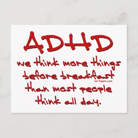 ADHS denken Sie mehr Postkarte (Vorderseite)