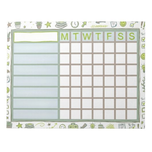 ADHS Dopamin-Wochen-Habit-Tracker-Planer Notizblock (Vorderseite)