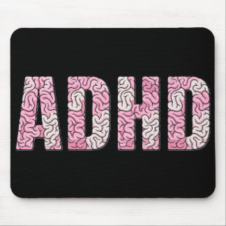 ADHS-Gehirn-Buchstaben - Rosa & Beige Anatomie-Tex Mousepad