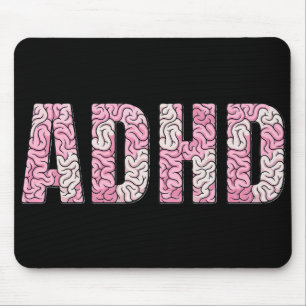 ADHS-Gehirn-Buchstaben - Rosa & Beige Anatomie-Tex Mousepad
