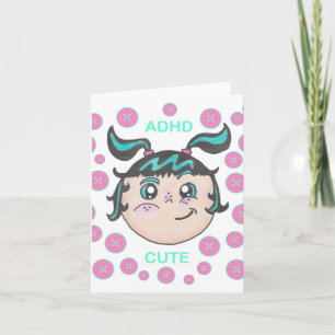 ADHS-Grußkarte mit "ADHS Süß"-Illustration