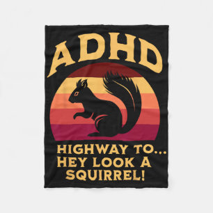 ADHS Highway Zu… Hey Schau Ein Eichhörnchen Flagge Fleecedecke