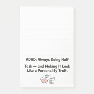 ADHS Lustige Akronyme Fokus- & Aufgabenmanagement  Post-it Klebezettel