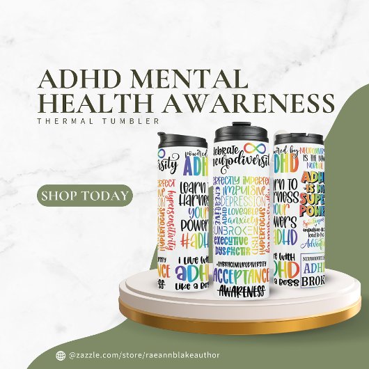 ADHS Mental Health Awareness Thermal Tumbler Thermosbecher