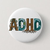 ADHS Natur Elemente Typografie Design Button (Vorderseite)