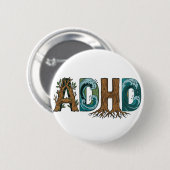 ADHS Natur Elemente Typografie Design Button (Vorne & Hinten)