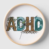 ADHS Natur Elemente Typografie Design Uhr (Vorderseite)