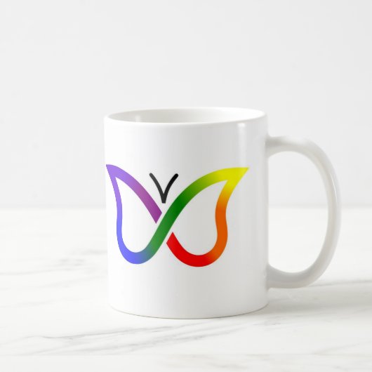 ADHS Neurodiversity Butterfly Tasse (weiß) (Rechts)