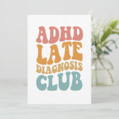 ADHS Spätdiagnose Club Funny Neurodiversity-Gesche Dankeskarte (Stehend Vorderseite)
