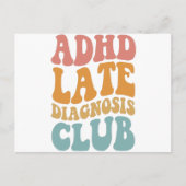 ADHS Spätdiagnose Club Funny Neurodiversity-Gesche Postkarte (Vorderseite)