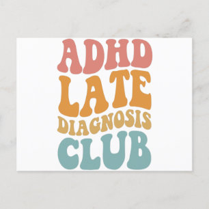 ADHS späte Diagnose Club Lustig Neurodiversität Ge Postkarte