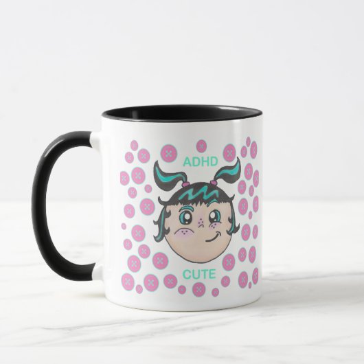 ADHS-Tasse mit "ADHS Süß"-Design Tasse (Links)