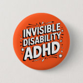ADHS Unsichtbare Behinderung Button (Vorderseite)