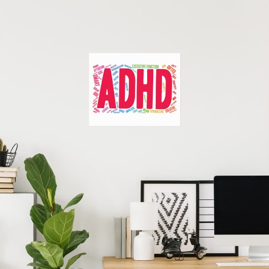 ADHS-Wortwolke Poster (Heimbüro)