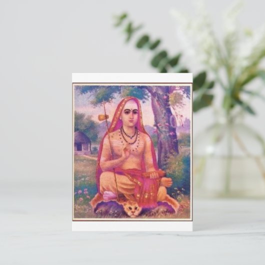 Adi Shankara Postkarte (Stehend Vorderseite)