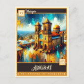 Adigrat, Äthiopien | Vintage Malerei Postkarte (Vorderseite)