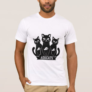 Adiicats Black Cat T - Shirt 2024   3 Schwarze Kat