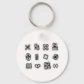 Adinkra African Symbols Black and White Schlüsselanhänger (Rückseite)