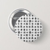 Adinkra African Symbols Button (Vorne & Hinten)