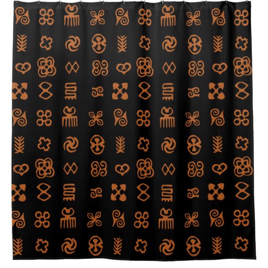 Adinkra African Symbols Ethnic Design Duschvorhang (Vorderseite)