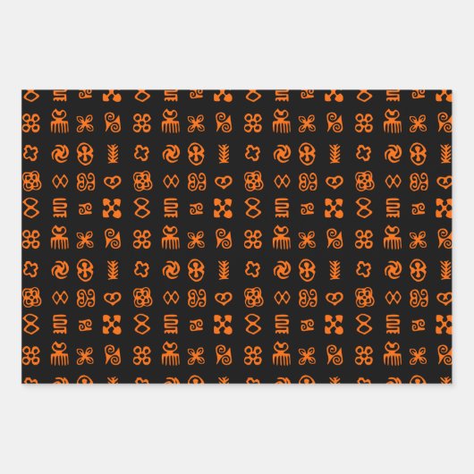 Adinkra African Symbols Geschenkpapier Set (Vorderseite)