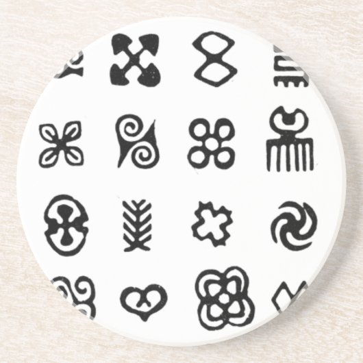 Adinkra African Symbols Getränkeuntersetzer (Vorne)