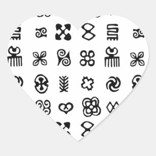 Adinkra African Symbols Herz-Aufkleber