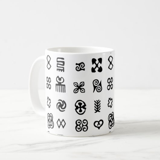 Adinkra African Symbols Kaffeetasse (Vorderseite Links)