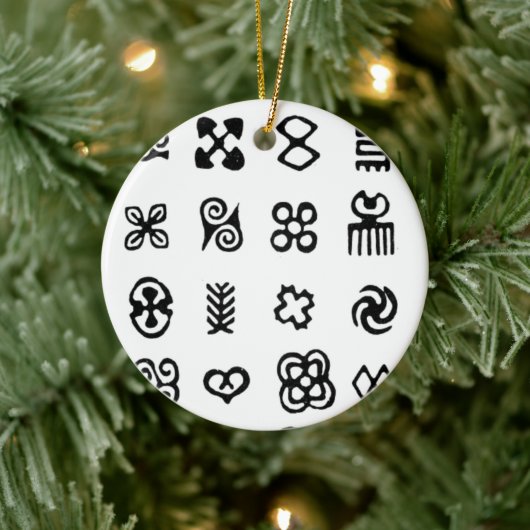 Adinkra African Symbols Keramik Ornament (Baum)