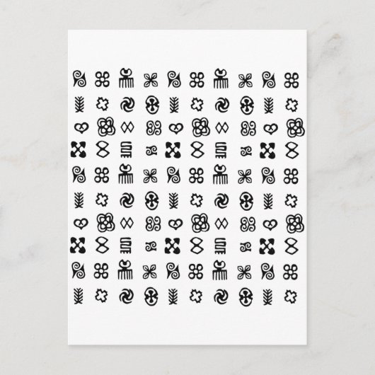 Adinkra African Symbols Postkarte (Vorderseite)