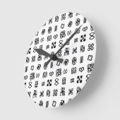Adinkra African Symbols Runde Wanduhr (Winkel)