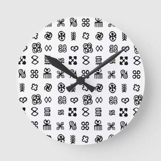 Adinkra African Symbols Runde Wanduhr (Vorderseite)