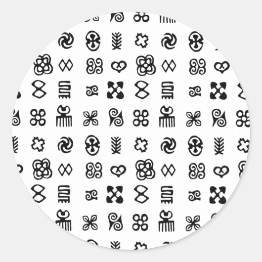 Adinkra African Symbols Runder Aufkleber (Vorderseite)