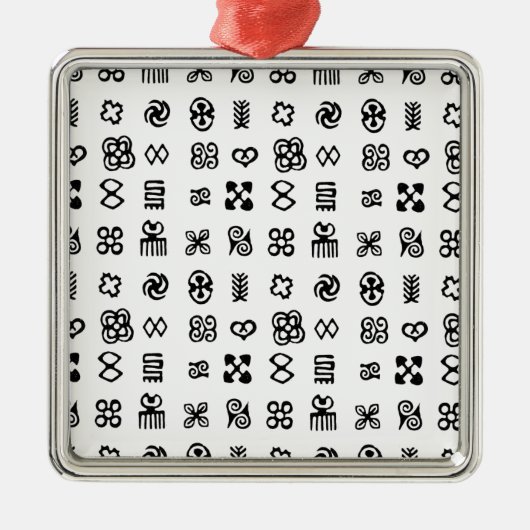 Adinkra African Symbols Silbernes Ornament (Vorne)