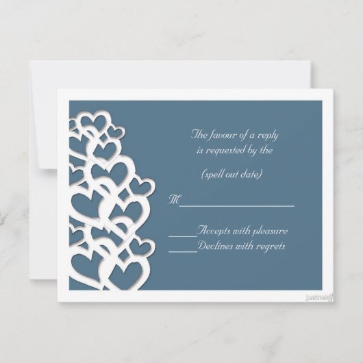 Adinkra akoma (Herz) agatblauer uAwg RSVP Karte (Vorderseite)