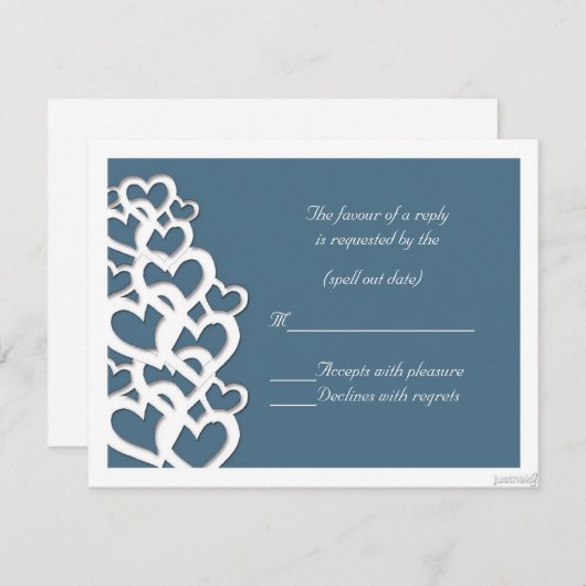 Adinkra akoma (Herz) agatblauer uAwg RSVP Karte (Vorne/Hinten)
