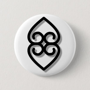 Adinkra - earth-BW Button