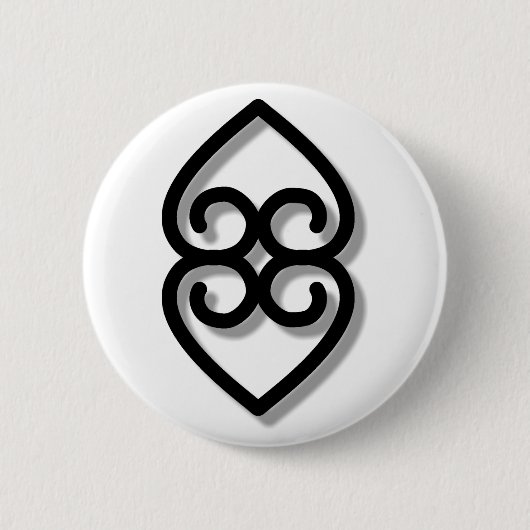 Adinkra - earth-BW Button (Vorderseite)