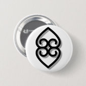 Adinkra - earth-BW Button (Vorne & Hinten)