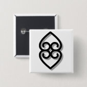 Adinkra - earth-BW Button (Vorne & Hinten)