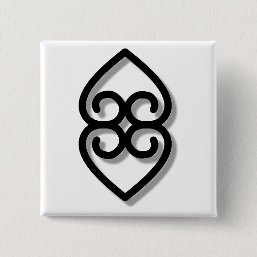 Adinkra - earth-BW Button (Vorderseite)